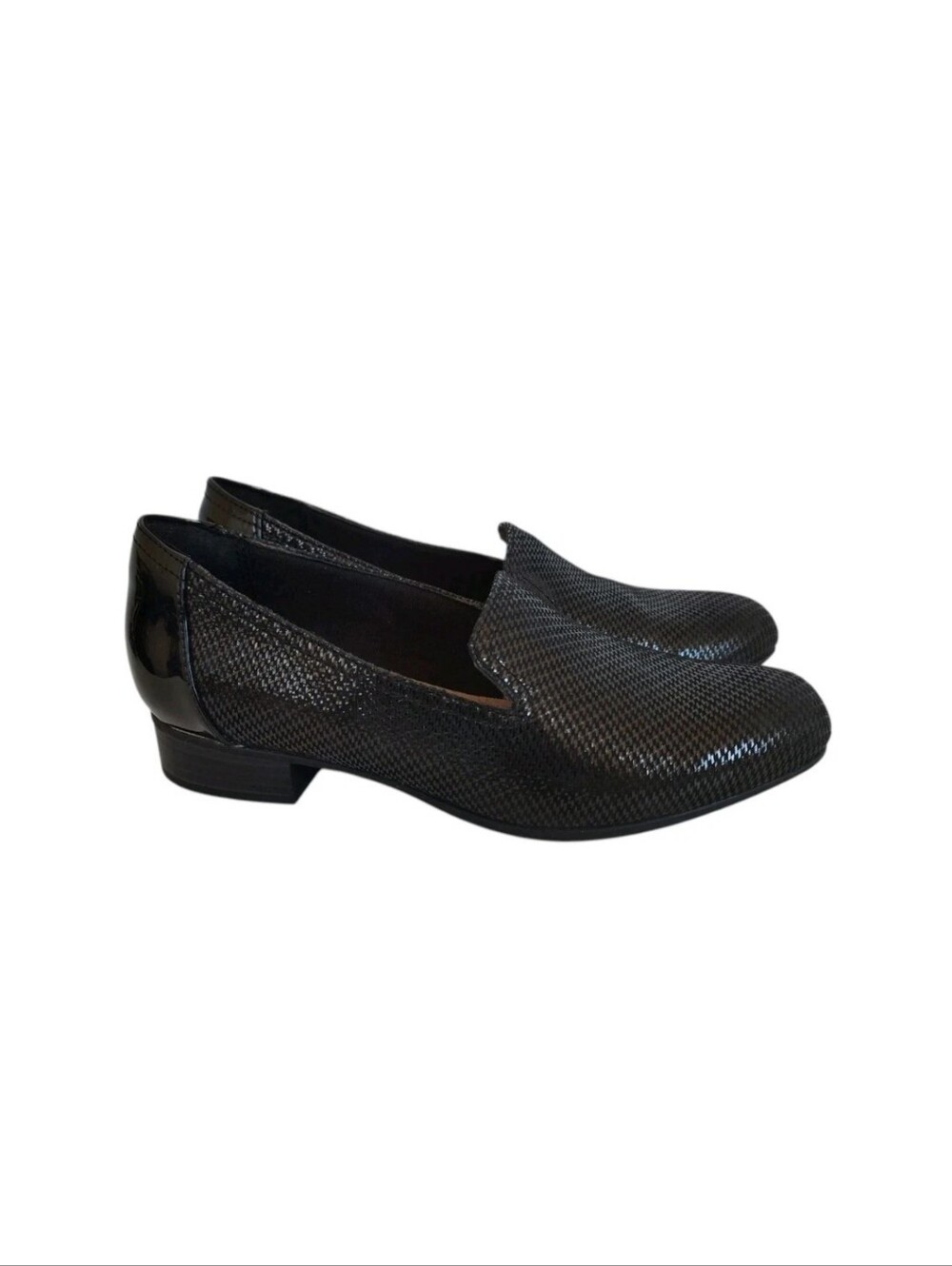 Clarks Collection Black Leather & Synthetic Loafers 7 Juliet Hanley Comfort Shoe